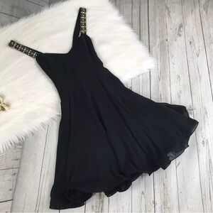 Vintage Niteline Dress 100% Silk Circle Skirt Embellished Womens 8 Medium GUC